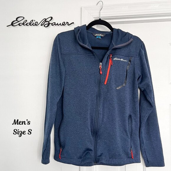Eddie Bauer Other - Eddie Bauer First Ascent Zipper Jacket Hooded | Men’s Small Dark Blue with Red